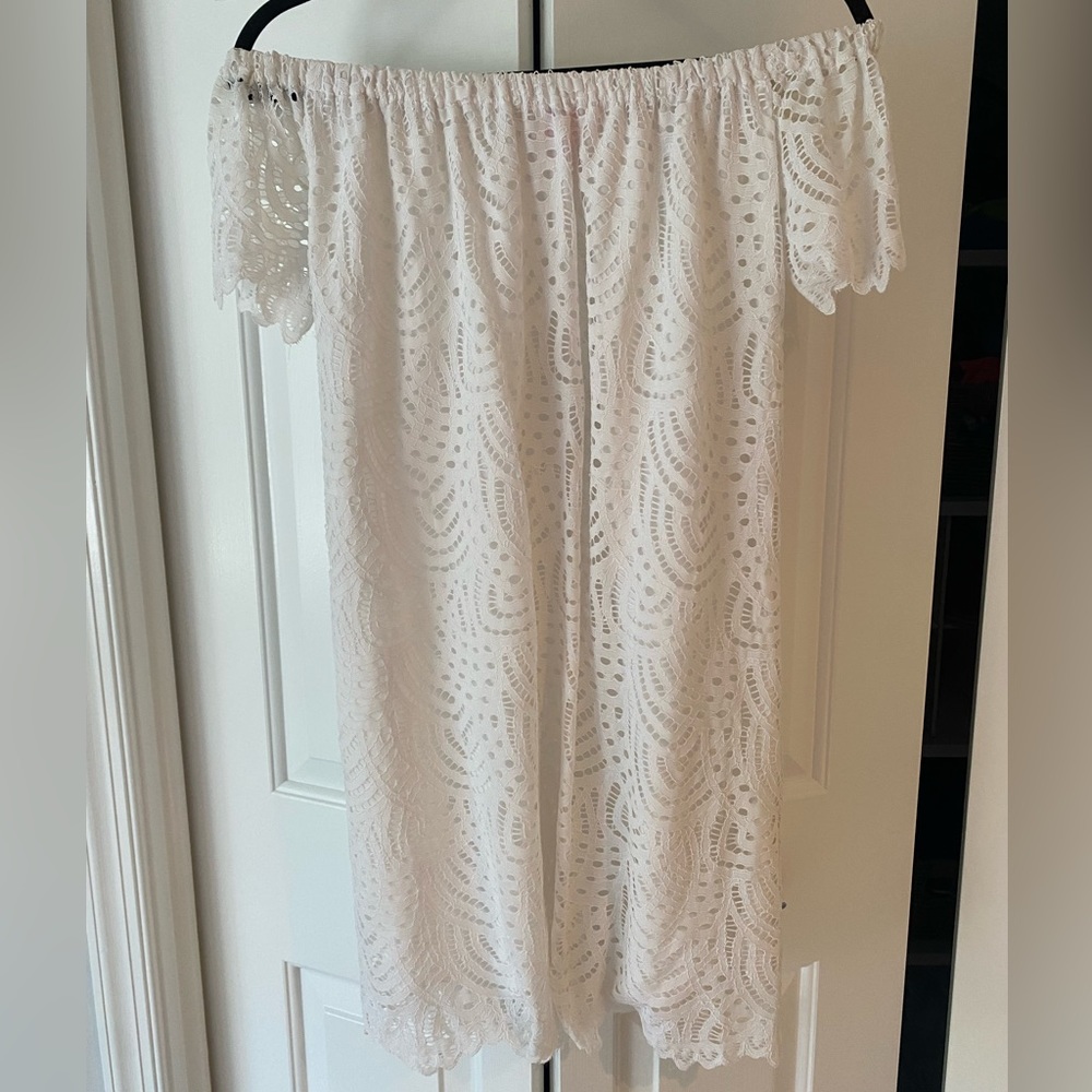 Lilly Pulitzer White Lace Off the Shoulder Dress